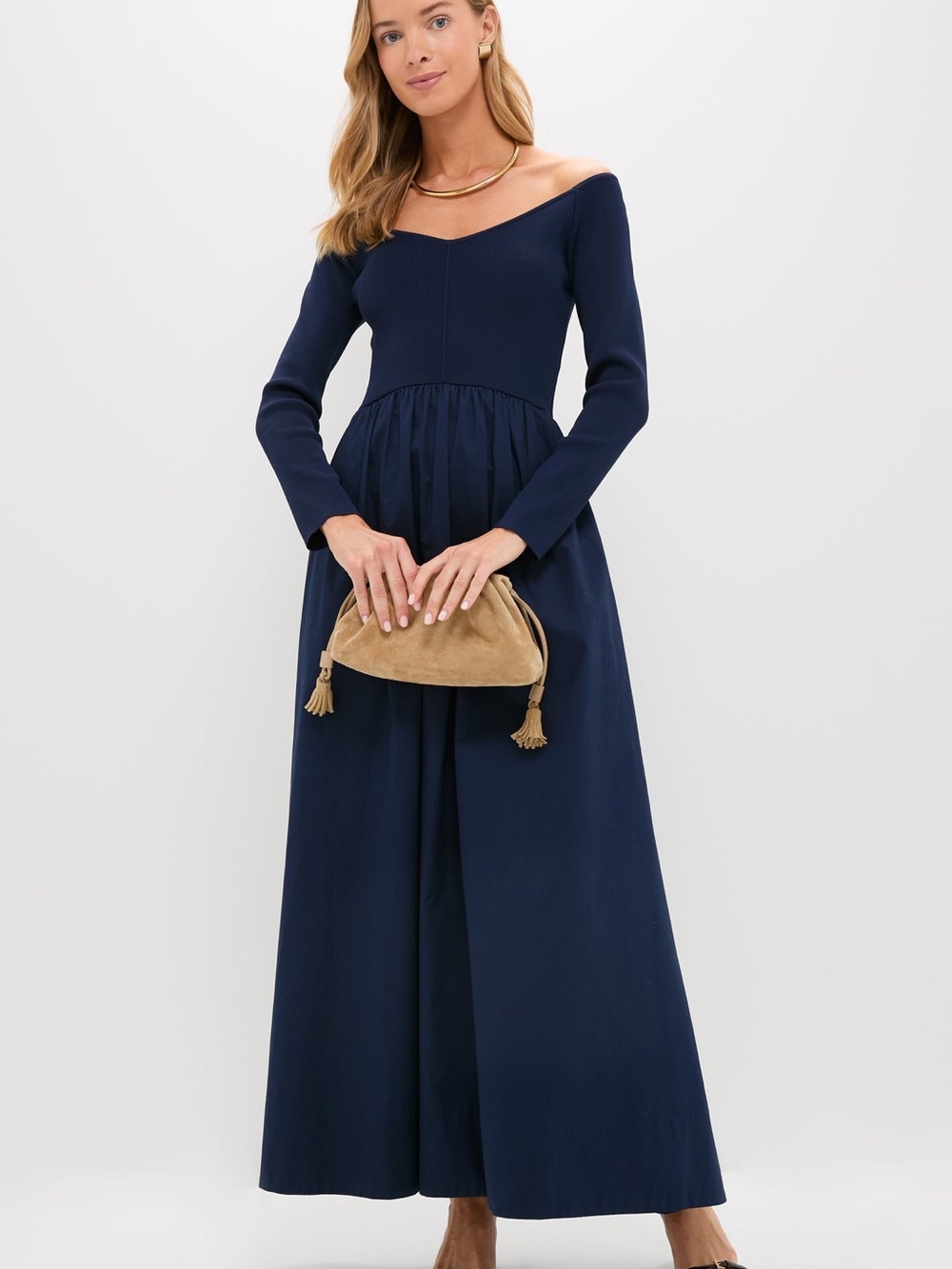 Tuckernuck Navy Clea Maxi Dress Size Large NWT - Picture 2 of 16